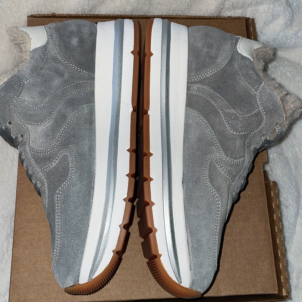 NWT VOILE BLANCHE MARAN Fur Suede Sneakers in Grey - Picture 15 of 16